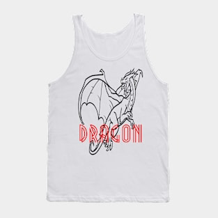 Comic Cartoon Dragon Design Tank Top